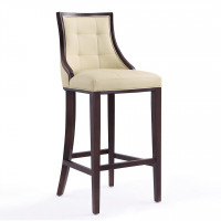 Manhattan Comfort BS007-CR Fifth Avenue 45 in. Cream and Walnut Beech Wood Bar Stool